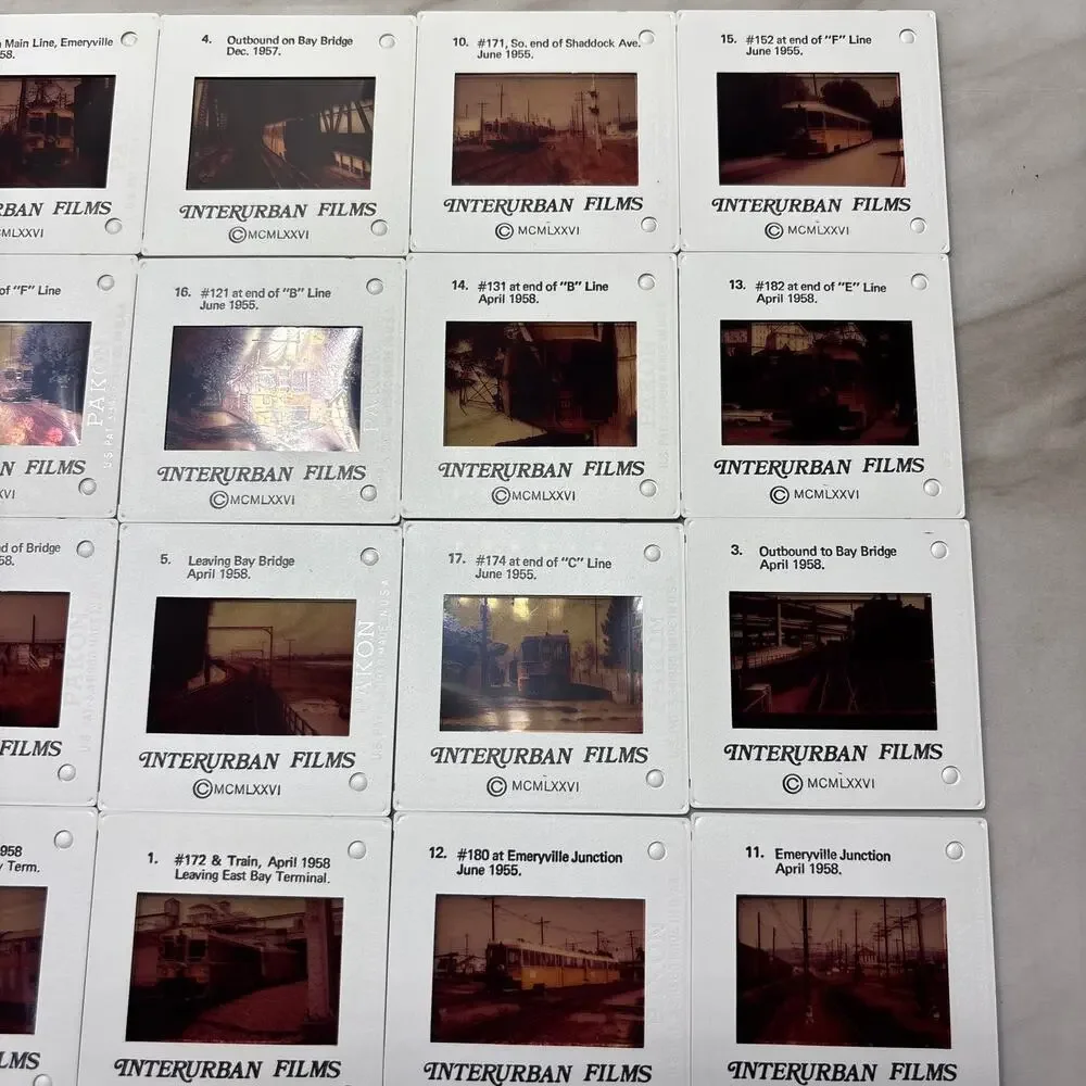 Vintage Bay Area Key System Interurban 35mm Slides Set of 20